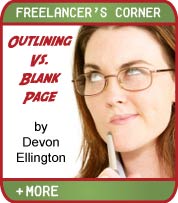 Reelancer's Corner - Outlining vs Blank Page - Devon Ellington