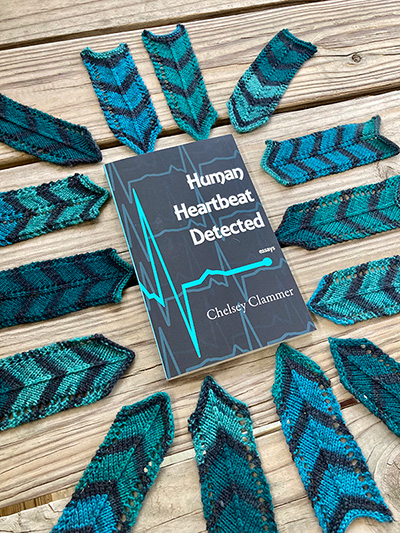 <i>Human Heartbeat Detected</i> with Chelsey’s knitted bookmarks